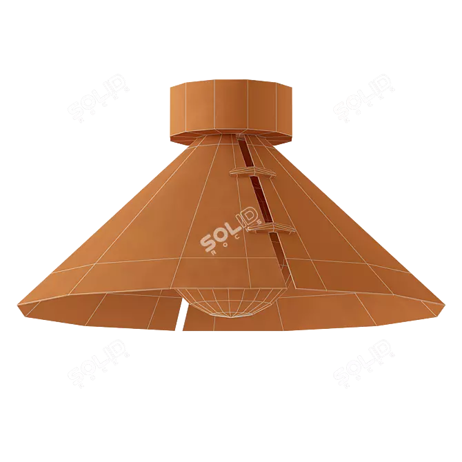 Modern Split Flush Ceiling Mount 3D model image 2