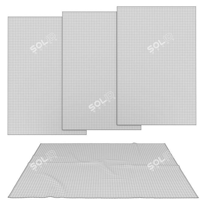 Versatile Rug Set: 6 Unique Options 3D model image 7