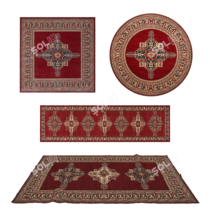 Versatile Set of 8 Rugs: VRayFur, VRayDisplacement, CoronaDisplacement Effects 3D model image 1