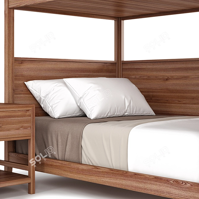 Compact Twin Bunk Bed: Perfect for Small Spaces 3D model image 3