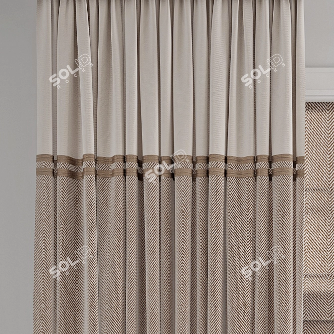 Polygonal Model Curtain Set 3D model image 2