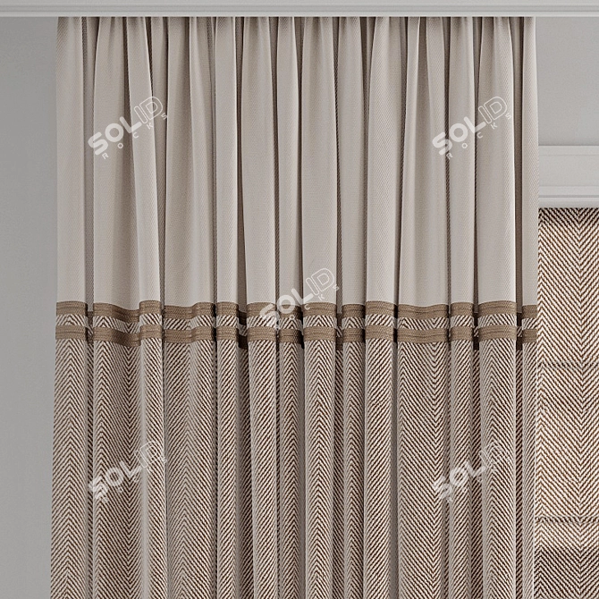 Polygonal Model Curtain Set 3D model image 7