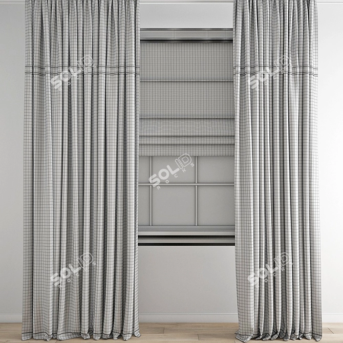 Polygonal Model Curtain Set 3D model image 10