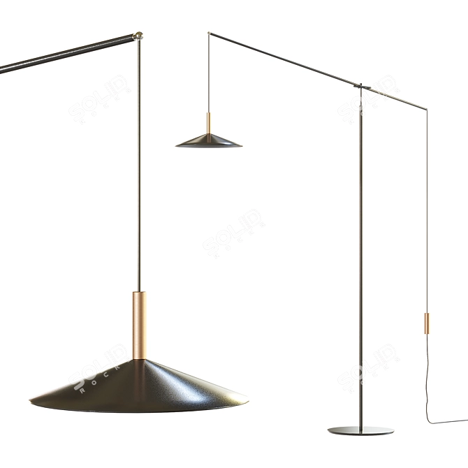 Sleek LED Floor Lamp: Lampatron RAID FL 3D model image 1