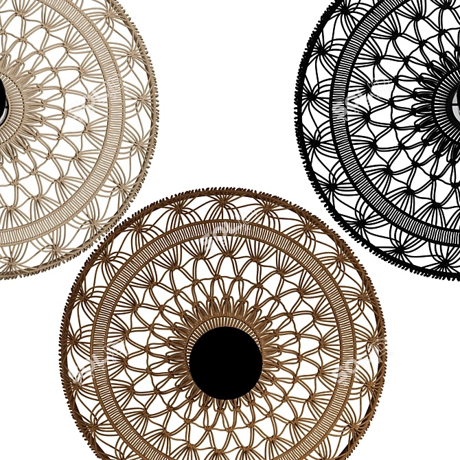 Elegant Macrame Chandelier 3D model image 4