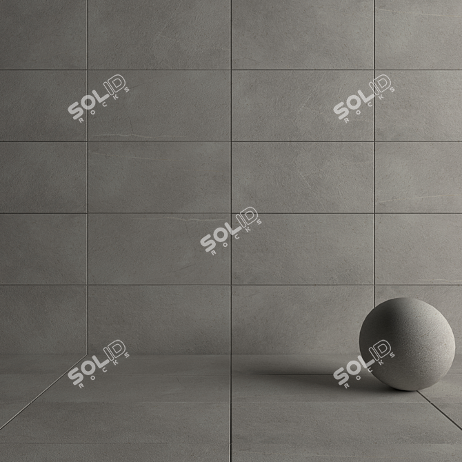 Val Di Susa White Rock: Wall and Floor Set 3D model image 4