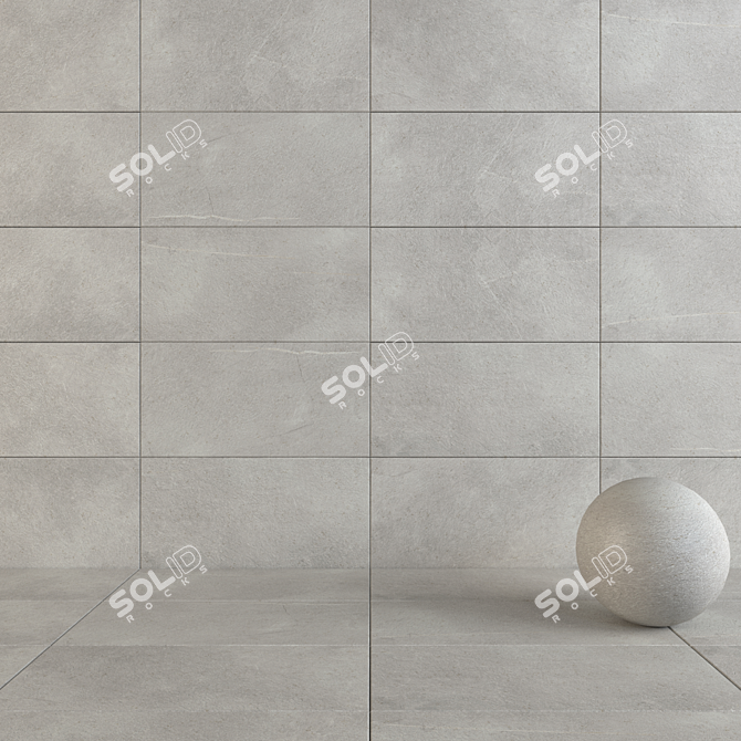 Val Di Susa White Rock: Wall and Floor Set 3D model image 5