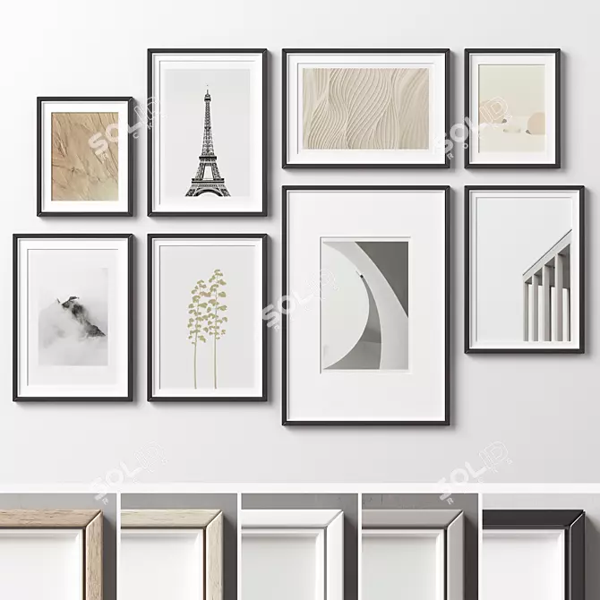 Versatile Picture Frames Set 3D model image 1