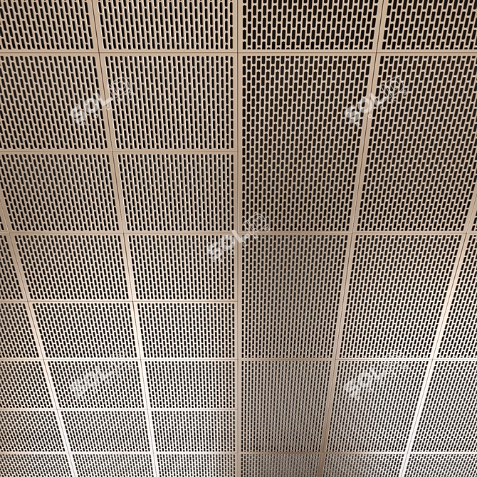 Perforated Metal Panels for Stylish Ceiling and Wall Decor 3D model image 1