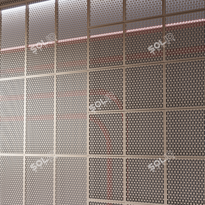 Perforated Metal Panels for Stylish Ceiling and Wall Decor 3D model image 3