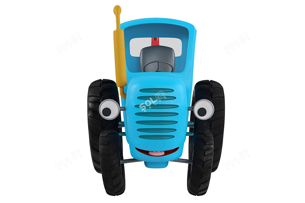 Powerful 15K Poly Blue Tractor 3D model image 2