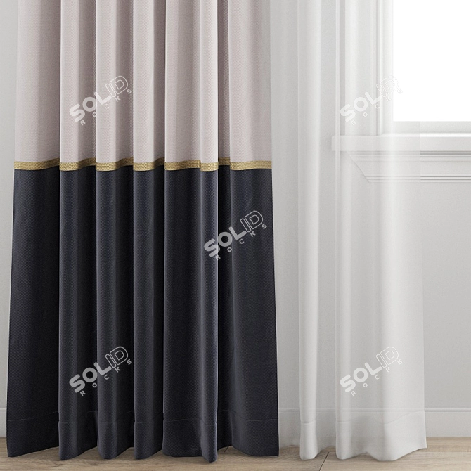 Premium Polygon Curtain Model 3D model image 2