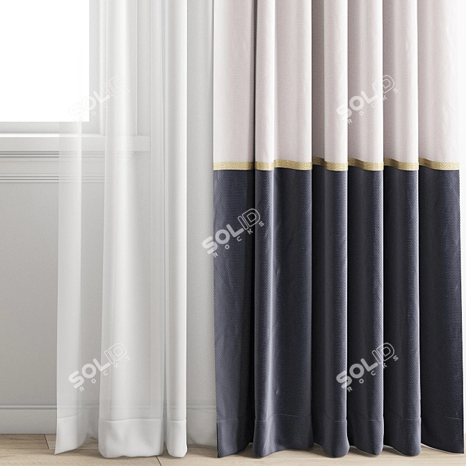 Premium Polygon Curtain Model 3D model image 3