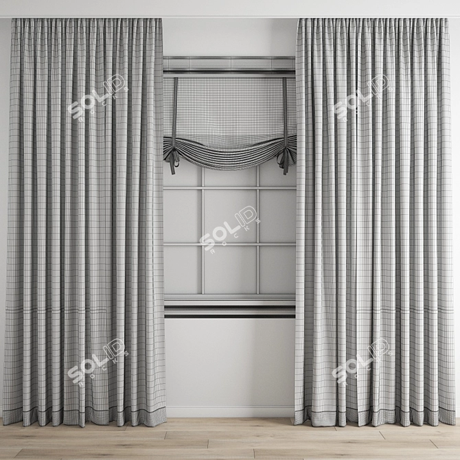 Premium Polygon Curtain Model 3D model image 5