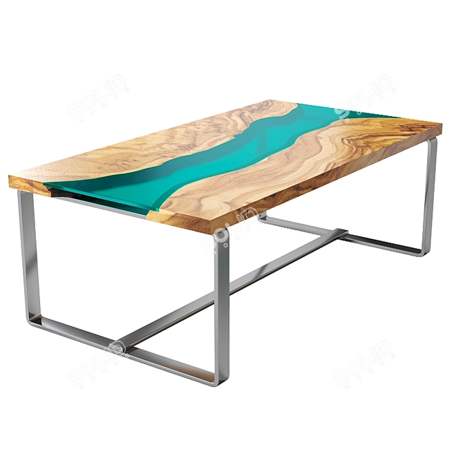 Epoxy River Olive Wood Table 3D model image 1