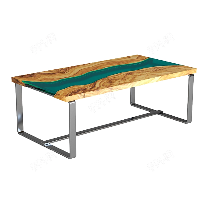 Epoxy River Olive Wood Table 3D model image 4