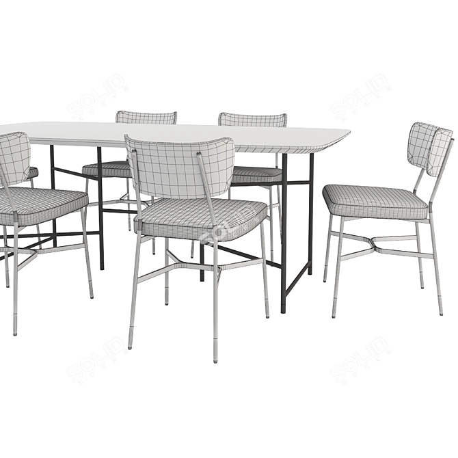 Elegant Amalyn Chair & Marelli Table 3D model image 3