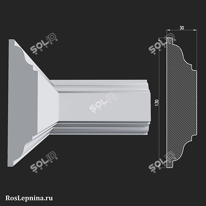 Elegant Gypsum Molding - MG-4019R 3D model image 2