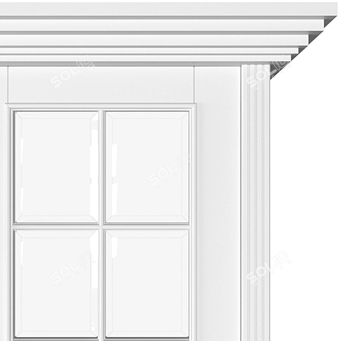 Sliding Door Partition - White, Gray, Blue 3D model image 4