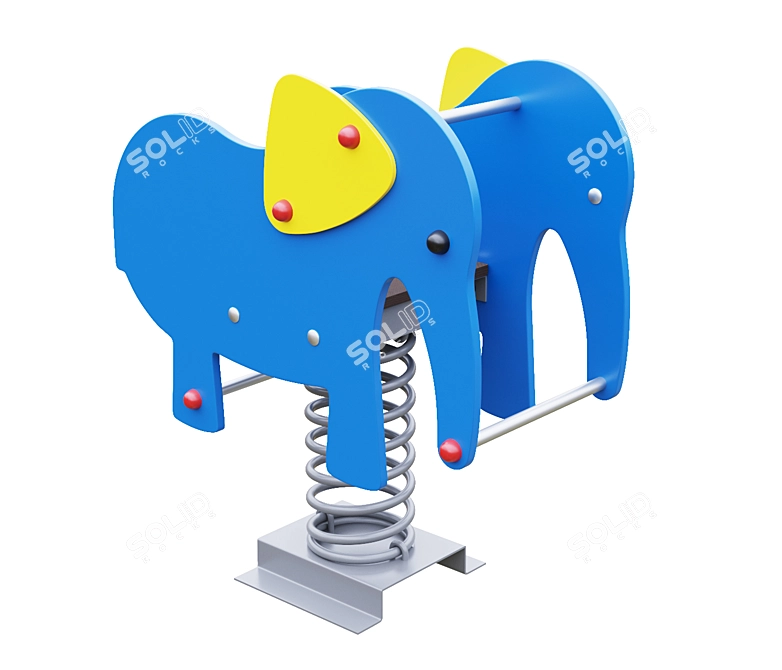 Spring Rocking Chairs: Elephant & Horse 3D model image 2