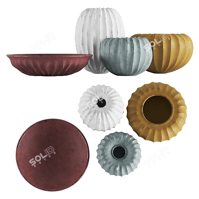 Elegant Ceramic Vases Collection 3D model image 2
