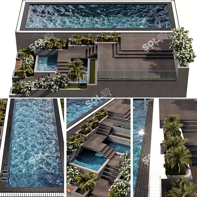 Stunning Pool with Landscaping 3D model image 1