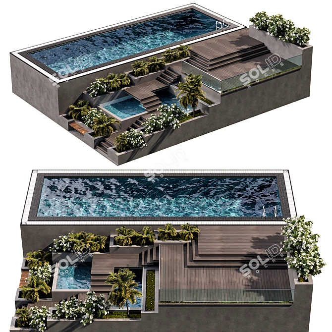 Stunning Pool with Landscaping 3D model image 2