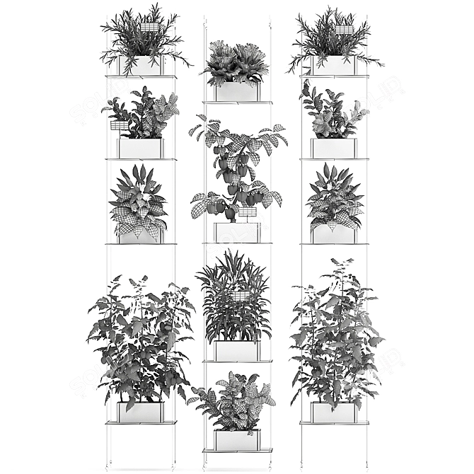 Vertical Garden: 72 Plant Varieties 3D model image 7