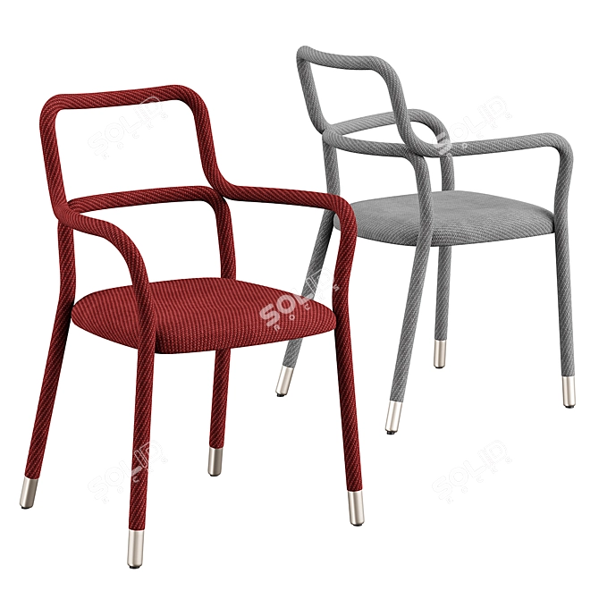 Elegant Chair and Table Set 3D model image 7