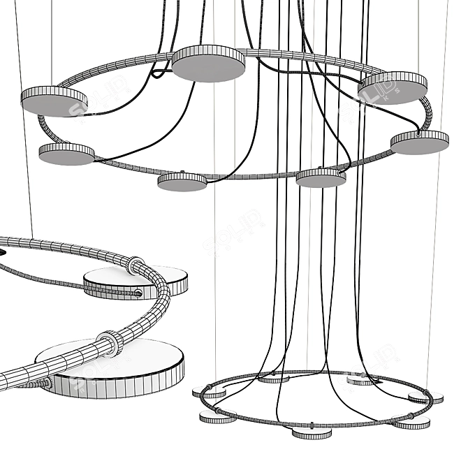 Elegant CARY Chandelier Illuminates with Style 3D model image 4