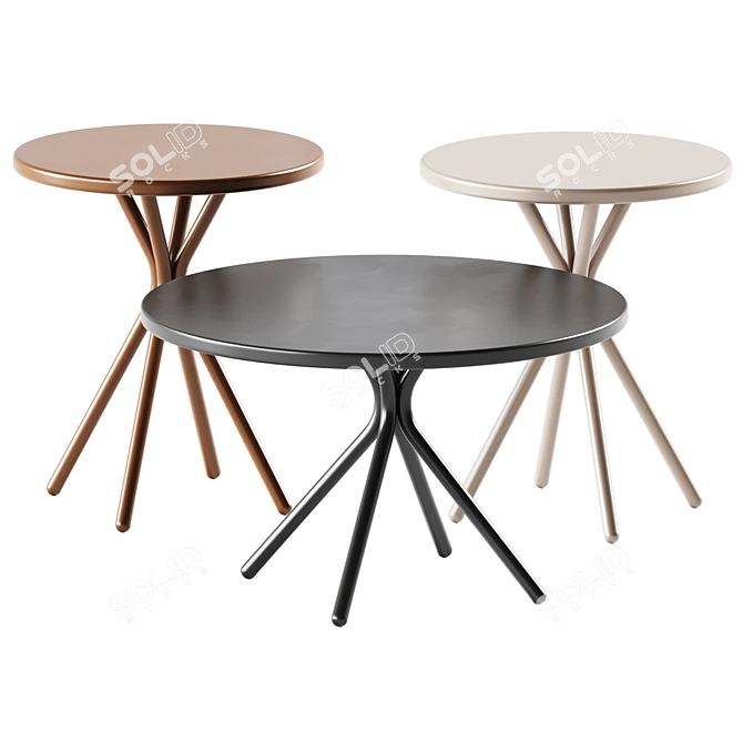 Modern Steel Crona Table 3D model image 1