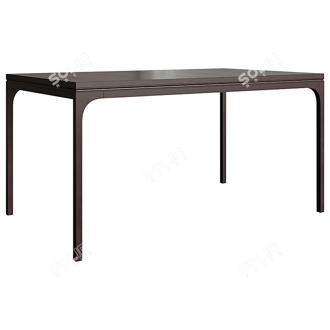 Modern Groove Dining Table with 150cm Width 3D model image 1