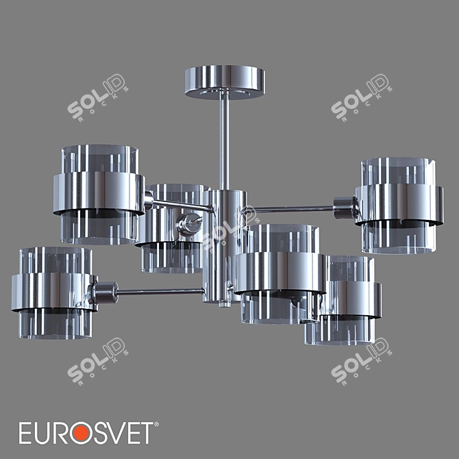 Eurosvet Loft Style Ceiling Chandelier 3D model image 2