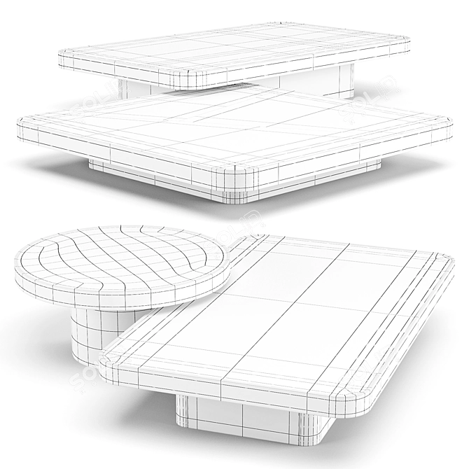 Numana Coffee Tables: Elegant Geometry and Durability 3D model image 2