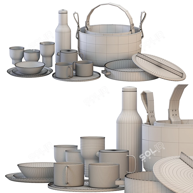 Elegant Kitchen Decor Part 3D model image 4