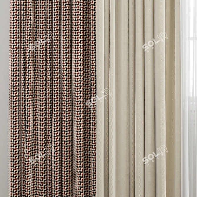 Polygonal Curtain Model 3D model image 2