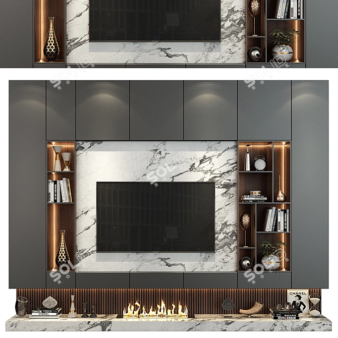 Stylish TV Wall Set 279 by Studia-54 3D model image 3