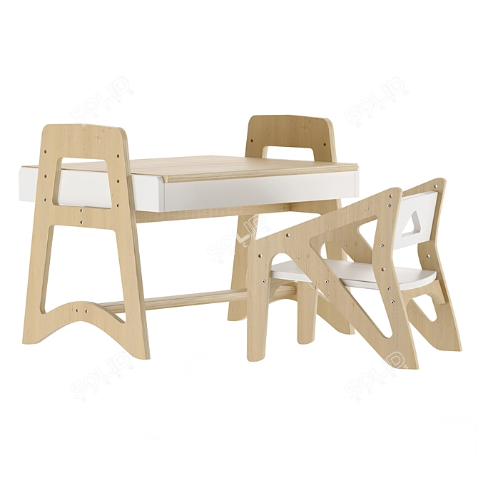Versatile Growing Children's Furniture Set 3D model image 1