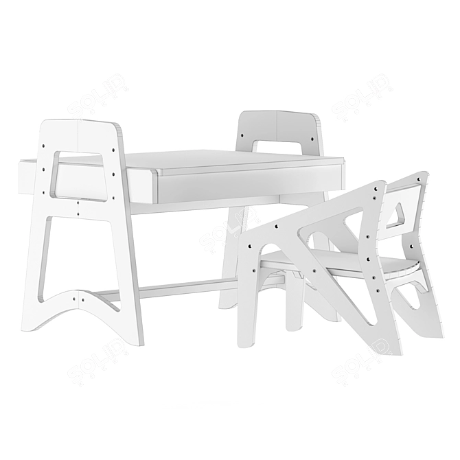 Versatile Growing Children's Furniture Set 3D model image 2