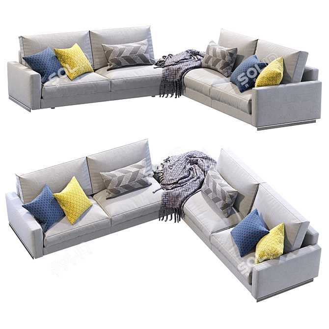 Rendezvous Modern Modular Sofa 3D model image 1