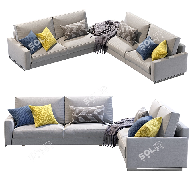 Rendezvous Modern Modular Sofa 3D model image 2