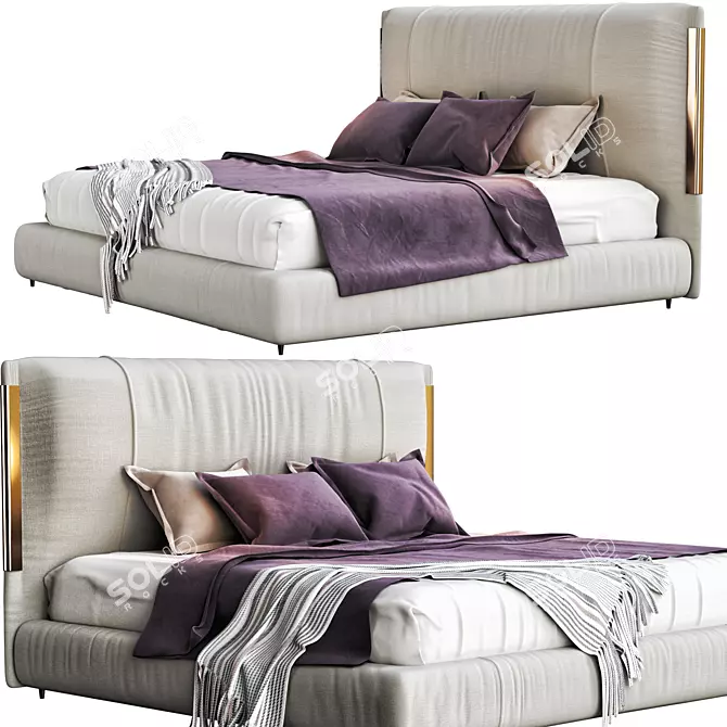 Modern Flou Amal Bed - Sleek and Elegant 3D model image 1