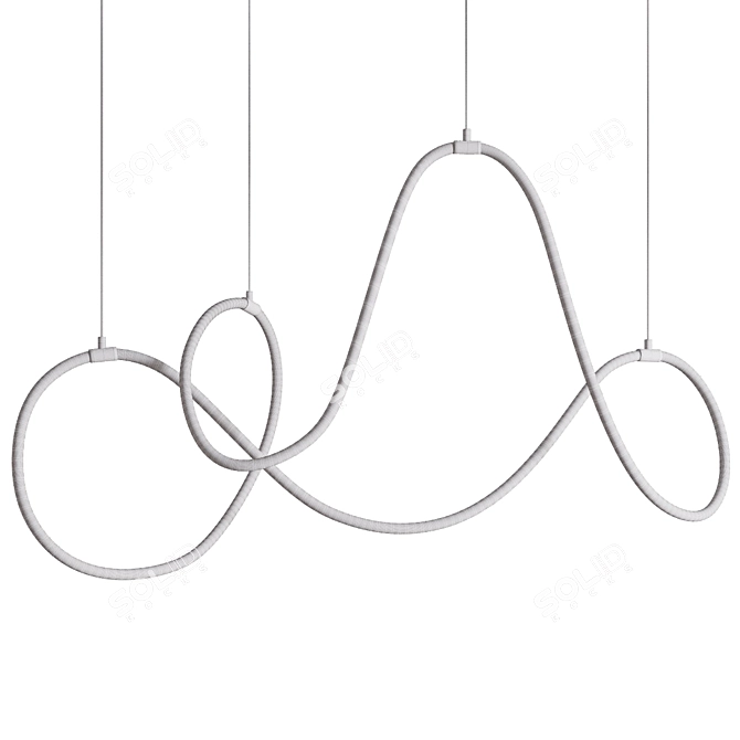 Elegant Flowing Cerelia Chandelier 3D model image 2