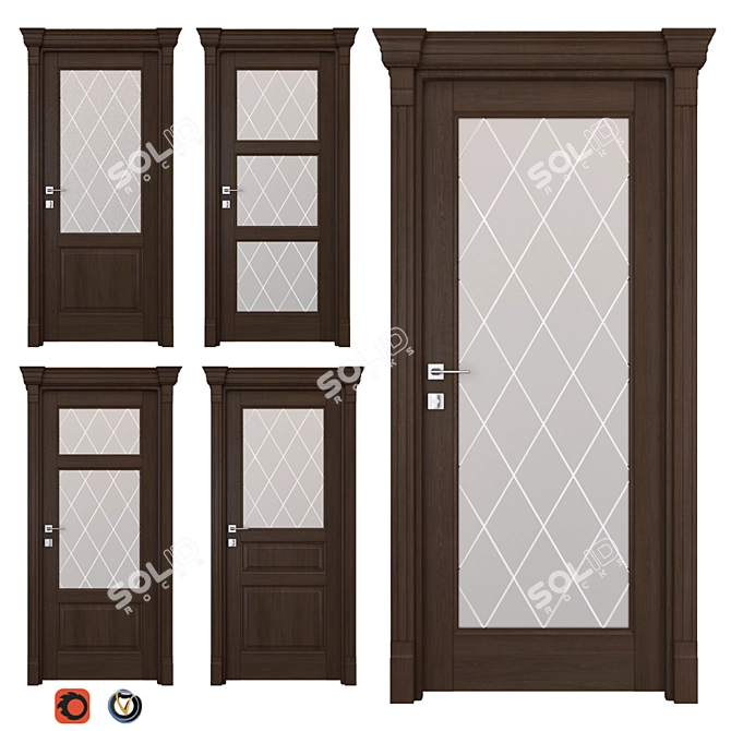 Dante 5-Piece Interior Doors: Holz Elegance 3D model image 1