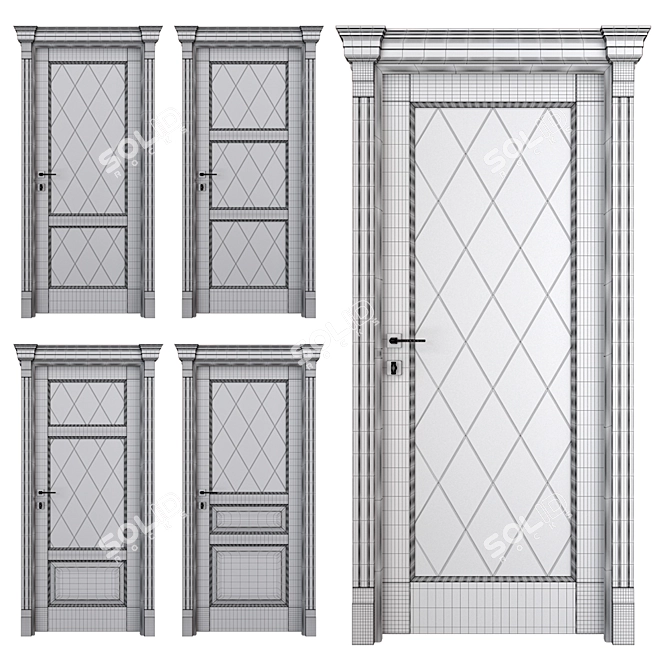 Dante 5-Piece Interior Doors: Holz Elegance 3D model image 2