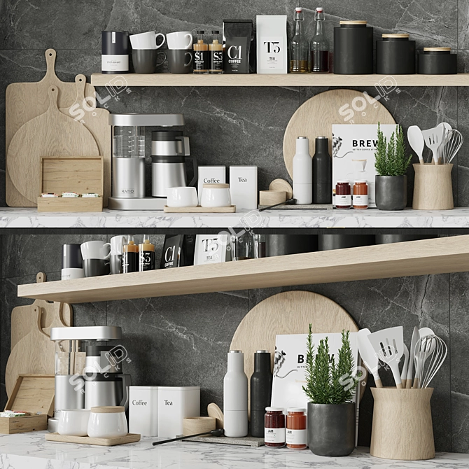 Kitchen Essentials Set 3D model image 1