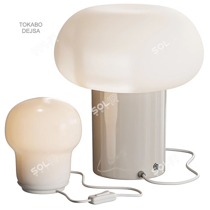 Opal White Glass Table Lamp 3D model image 1