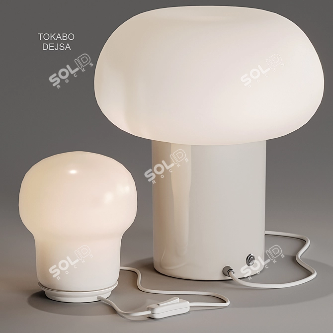 Opal White Glass Table Lamp 3D model image 2