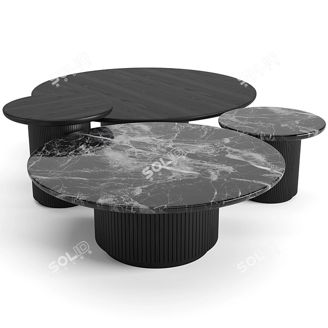 Gubi Moon: Elegant Coffee Table Set 3D model image 1