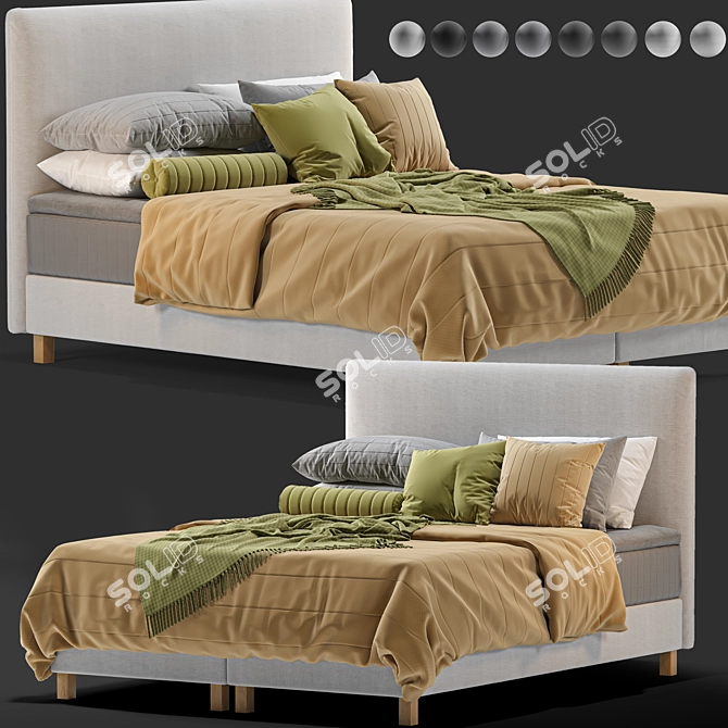 Ikea Lauvik Divan Bed: Sleek and Versatile 3D model image 1